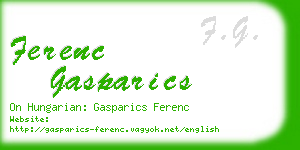 ferenc gasparics business card